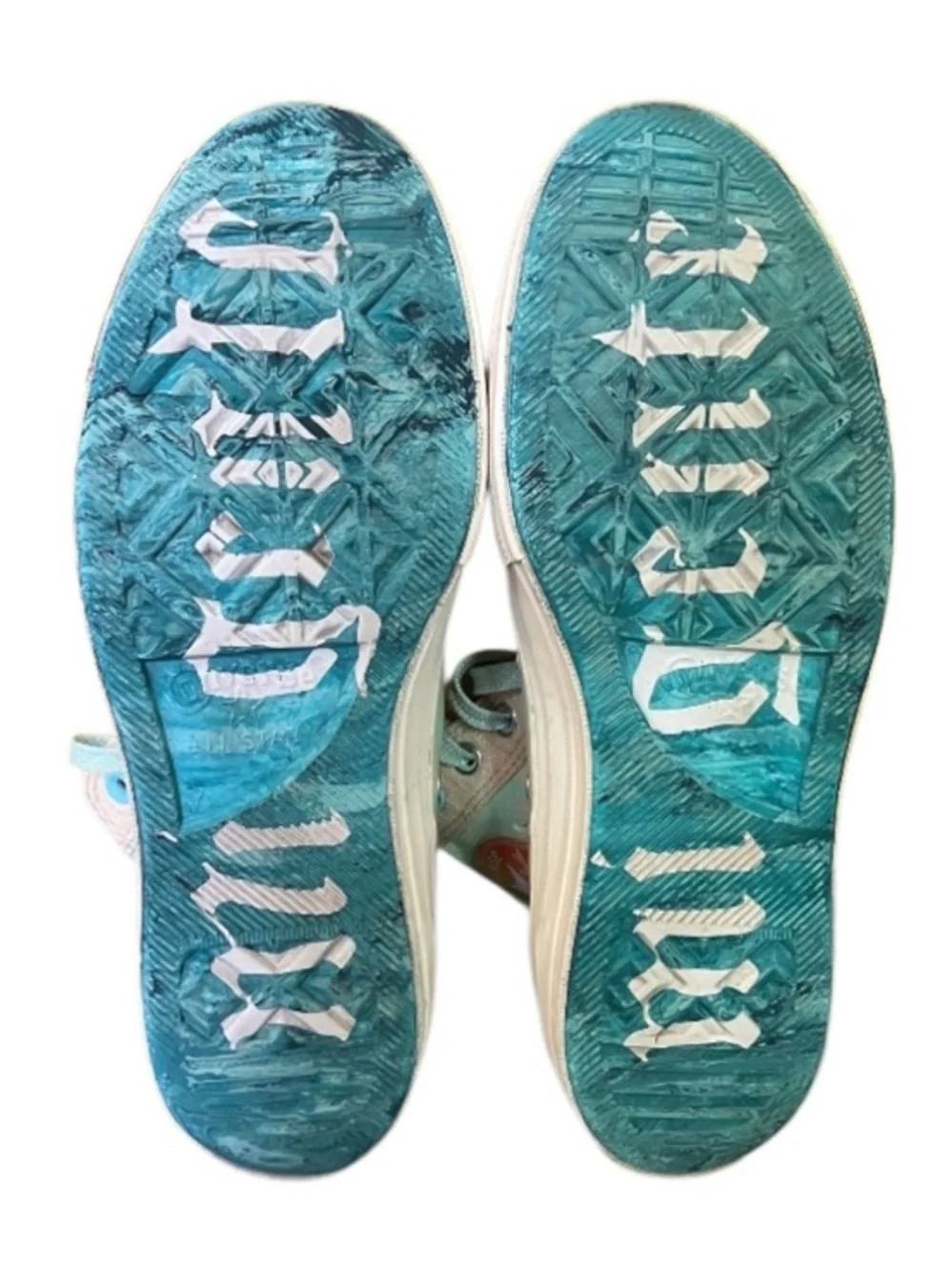 Chuck Taylor Converse Shoes Mi Gente A03690C Men 7 Women 9 Tan & Teal Latino - Picture 3 of 8